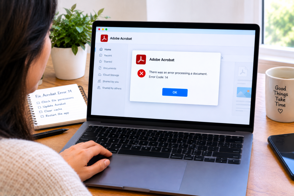 Acrobat PDF Error Code 14
