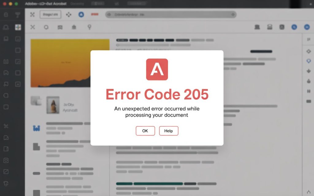 Adobe Acrobat Error Code 205