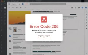 Adobe Acrobat Error Code 205